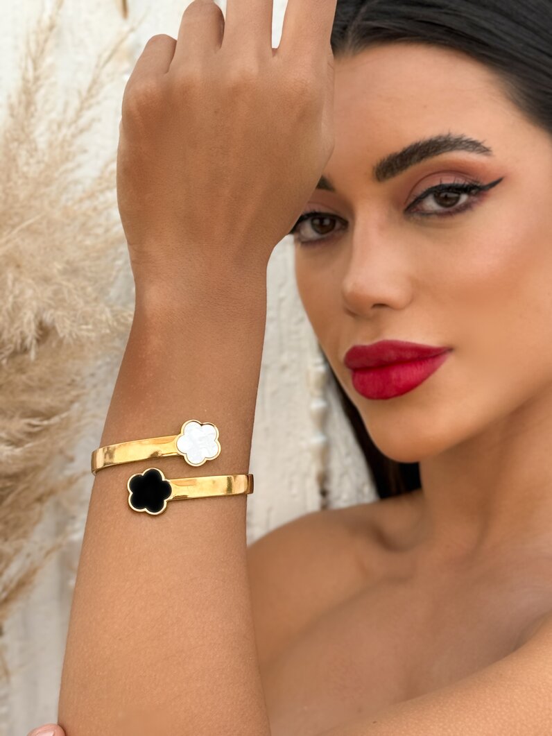 Bracelete Folheado a Ouro 18k e Prata Aro Inspiração Virginia Resina do