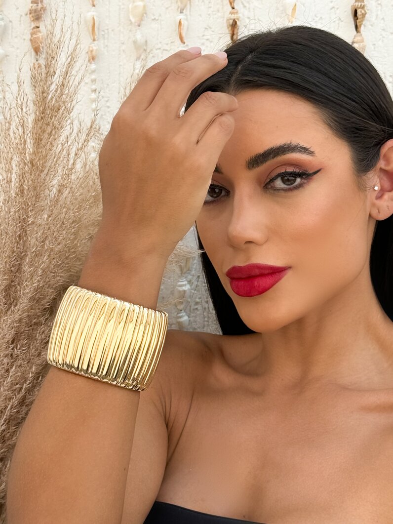 Bracelete Folheado a Ouro 18k e Prata Maximalista Tubo
