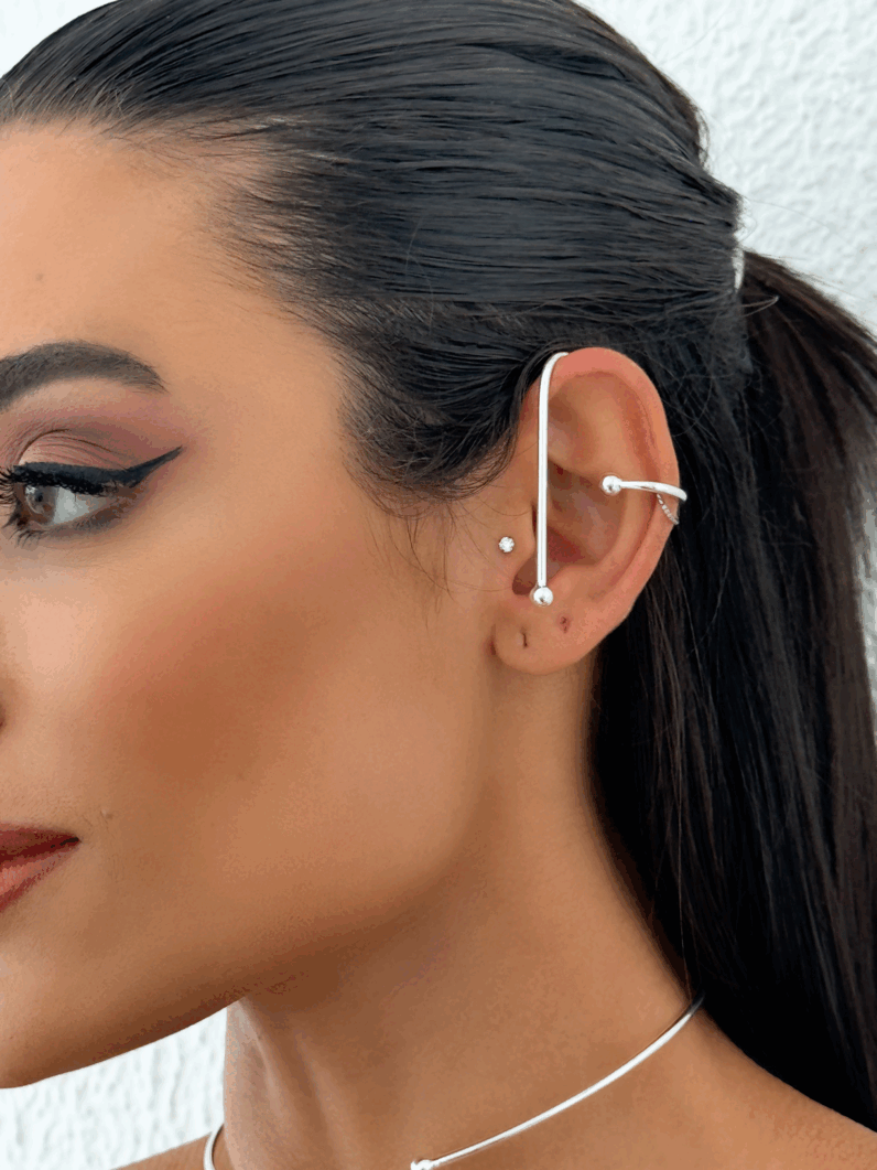 Brinco Folheado a Ouro 18k e Prata Aro Valentina