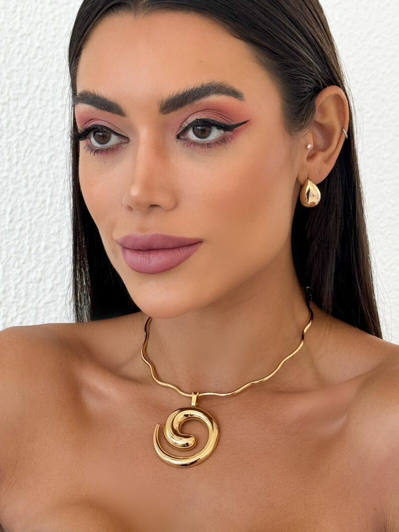 Choker Semi joia o Ondulado Espiral